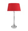 Imperial nickel brushed lamp with red shade