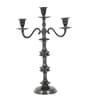 Imperium Crested 3-Arm Black  Candle Holder