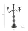 Imperium Crested 3-Arm Black  Candle Holder