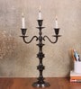 Imperium Crested 3-Arm Black  Candle Holder