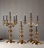Imperium Crested 3-Arm Candle Holder Gold