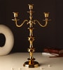 Imperium Crested 3-Arm Candle Holder Gold