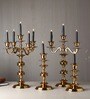 Imperium Crested 3-Arm Candle Holder Gold