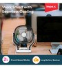 IMPEX Rechargeable Fan (BREEZE D1) with LED Light Dual Speed Mode 7 mm 3 Blade Table Fan (Black)