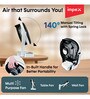 IMPEX Rechargeable Fan (BREEZE D1) with LED Light Dual Speed Mode 7 mm 3 Blade Table Fan (Black)