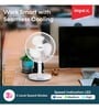 IMPEX Rechargeable Fan (BREEZE D2N) with LED Light 180 mm 3 Blade Table Fan (White)
