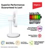 IMPEX Rechargeable Fan (BREEZE D2N) with LED Light 180 mm 3 Blade Table Fan (White)