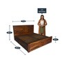 Impression King Size Bed with Storage in Walnut Finish