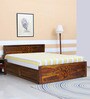 Impression King Size Bed with Storage in Walnut Finish