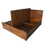 Impression King Size Bed with Storage in Walnut Finish
