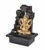 Impression Ornate Ganesha Black & Gold Polyresin Water Fountain