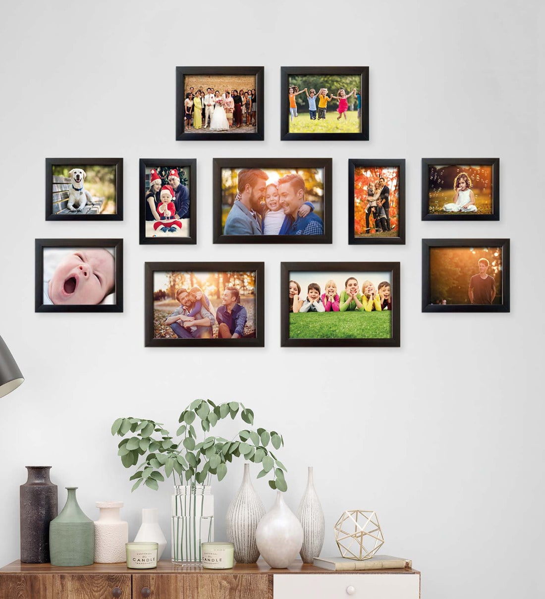 Buy Kennedy Set Of 11 Brown Synthetic Wood Collage Photo Frames at 40% ...