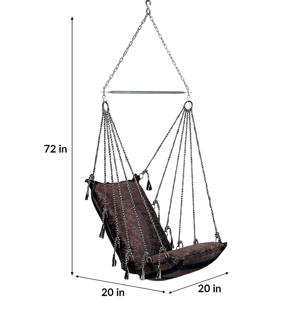 Buy Indoor & Outdoor Swing In Dark Brown Colour By Patiofy Online