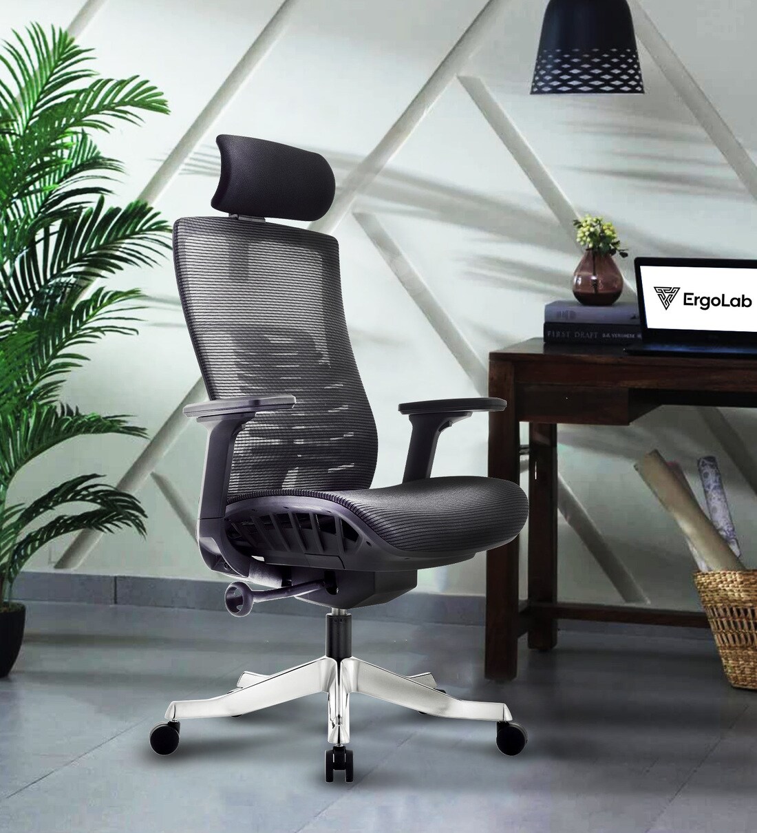 Buy Inspire Breathable Mesh Ergonomic Chair In Black Colour With