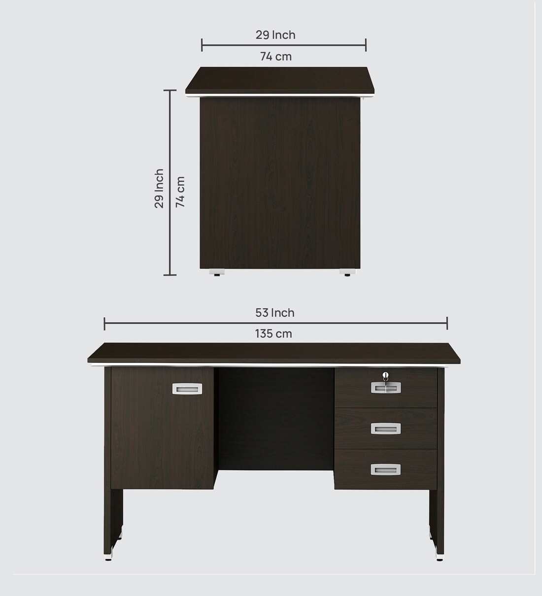 Buy Integra Small Executive Desk in Vermount Finish by Spacewood Online