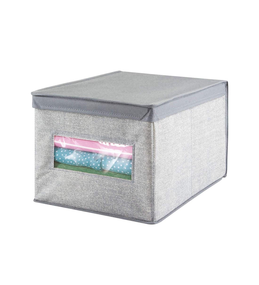 Buy 30 Litres Grey Cotton Storage Box by Interdesign Online Fabric