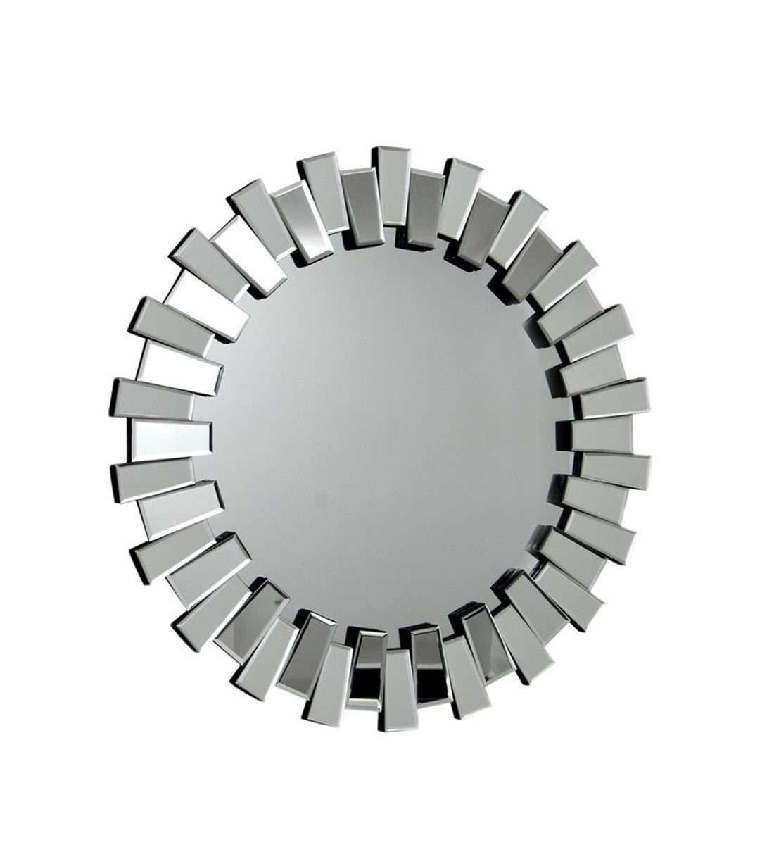 Buy Glass Round Wall Mirror in Silver colour by Design Online