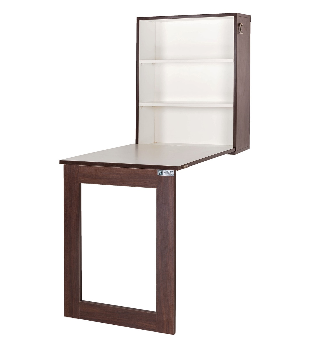 Buy Folding Wall Mounted Storage with Work Table in Dark Walnut