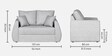 Indigo Fabric 2 Seater Sofa In Royal Grey Colour