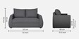 Indigo Fabric 2 Seater Sofa In Titanium Grey Colour