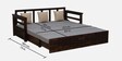 Indus Sheesham Wood Pull Out 3 Seater Sofa Cum Bed In Provincial Teak Finish with Storage