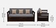 Indus Sheesham Wood Pull Out 3 Seater Sofa Cum Bed In Provincial Teak Finish with Storage