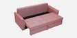 Ines Chenille Fabric Pull Out Sofa Cum Bed In Blush Colour With Storage