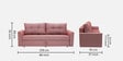 Ines Chenille Fabric Pull Out Sofa Cum Bed In Blush Colour With Storage
