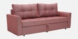 Ines Chenille Fabric Pull Out Sofa Cum Bed In Blush Colour With Storage