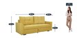 Ines Chenille Fabric Pull Out Sofa Cum Bed In Camel Yellow Colour With Storage