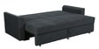 Ines Chenille Fabric Pull Out Sofa Cum Bed In Charcoal Grey Colour with Storage