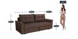 Ines Chenille Fabric Pull Out Sofa Cum Bed In Chestnut Brown Colour With Storage