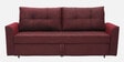 Ines Chenille Fabric Pull Out Sofa Cum Bed In Maroon Colour With Storage