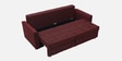Ines Chenille Fabric Pull Out Sofa Cum Bed In Maroon Colour With Storage