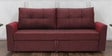 Ines Chenille Fabric Pull Out Sofa Cum Bed In Maroon Colour With Storage