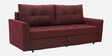 Ines Chenille Fabric Pull Out Sofa Cum Bed In Maroon Colour With Storage