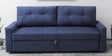 Ines Chenille Fabric Pull Out Sofa Cum Bed In Navy Blue Colour With Storage
