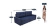 Ines Chenille Fabric Pull Out Sofa Cum Bed In Navy Blue Colour With Storage