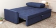 Ines Chenille Fabric Pull Out Sofa Cum Bed In Navy Blue Colour With Storage