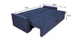 Ines Chenille Fabric Pull Out Sofa Cum Bed In Navy Blue Colour With Storage