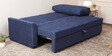 Ines Chenille Fabric Pull Out Sofa Cum Bed In Navy Blue Colour With Storage