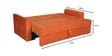 Ines Chenille Fabric Pull Out Sofa Cum Bed In Rust Colour with Storage