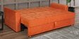Ines Chenille Fabric Pull Out Sofa Cum Bed In Rust Colour with Storage