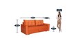 Ines Chenille Fabric Pull Out Sofa Cum Bed In Rust Colour with Storage
