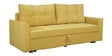 Ines Chenille Fabric Pull Out Sofa Cum Bed In Yellow Colour With Storage