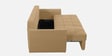 Ines Suede Fabric Pull Out Sofa Cum Bed In Beige Colour With Storage