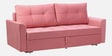 Ines Velvet Fabric Sofa Cum Bed With Storage in Blush Pink Color