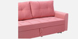 Ines Velvet Fabric Sofa Cum Bed With Storage in Blush Pink Color
