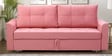 Ines Velvet Fabric Sofa Cum Bed With Storage in Blush Pink Color