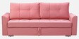 Ines Velvet Fabric Sofa Cum Bed With Storage in Blush Pink Color